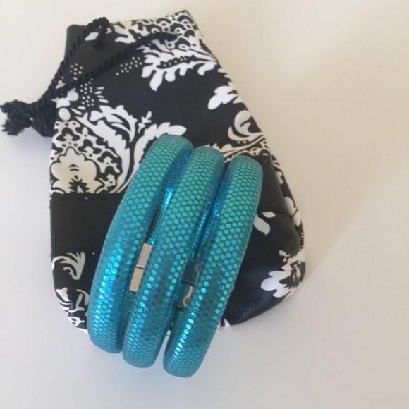 Boho Turquoise Leather & Steel Wrap Bracelet NWT - Picture 5 of 6